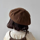 Snow King Children's Beret Girls 1-3 Years Old Hat Autumn and Winter Boys Versatile Retro Painter Hat Baby Casual Fashion Children's Pumpkin Beret - Brown One Size 2-10 Years Old/Reference 52-54cm