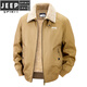 JEEP SPIRIT Jeep winter new men's velvet jacket workwear lapel large size cold-proof men's velvet lining to keep warm camel M