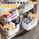 Tuojin imported high-quality pull-out sink storage rack from Germany, simple style bathroom storage rack, widely popular with micro-business, milky white, 3 layers, two short + one high + pulley