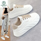 Woodpecker shoes for women 2025 spring and autumn new soft-soled non-slip white shoes thick-soled lightweight sports sneakers for women khaki color main picture 35