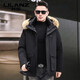 LILANZ 2025 new winter men's down jacket, large fur collar, warm and thickened parka duck down cold-proof winter jacket, black M 170