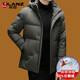 LILANZ goose down high-end down jacket men's thickened warm removable hood 2025 new winter men's jacket trendy black 4XL 195/108