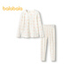 BALABALA Girls Underwear Set Cotton Autumn New Thin Children's Bottoming Cotton Sweater Baby Medium and Large Children's Pajamas White Red Tone 00316 100