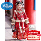 Disney Hanfu Girls 2026 Winter Children's New Chinese Style Thickened Tang Suit Horse Face Skirt Suit Little Girl Super Fairy New Year's Eve Suit W-2095 Red + Tassel Hairpin + White Tights 120 Recommended 30-40Jin Jin is equal to 0.5 kg