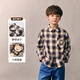 PawinPaw cartoon bear children's clothing 26 spring and summer new boys and children lapel plaid shirt loose