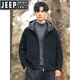 JEEP SPIRIT Мужской пуховик с капюшоном JEEP 2025, новинка зимы, модный утолщенный теплый вязаный кардиган, зимний топ, черный M