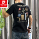 Pierre Cardin printed short-sleeved T-shirt men's summer 2025 new style young and middle-aged slim upper clothes versatile casual half-sleeved T-shirt Khaki 2XL