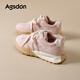 Agsdon moral training shoes for women winter new two-color soft sole comfortable sports casual shoes B161180 pink 39