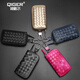QIGER sheepskin woven car key bag for men and women real sheepskin car key cover large capacity zipper key bag key chain black and gray buckle small