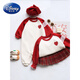 Disney (Disney) red New Year parent-child clothing for small month-old babies 2025 new autumn and winter family of three, four, mother and child, mother and daughter, whole family, love, spring and autumn style 100 Adult M size 100-120Jin Jin is equal to 0.5 kg