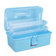 Three-layer folding tool box art student storage box household large-capacity storage box multi-layer plastic box with handle three-layer tool box extra large blue
