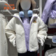 ANTA Children's Sherpa Jacket for Girls and Children 2026 Spring New ECHO Series Jacket Hooded Sherpa Jacket Papery White-1 150 cm