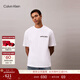 Calvin KleinJeans25 early autumn new men's casual solid color ck letter printed cotton loose short-sleeved top T-shirt YAA-Moonlight White M