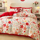 Midelei simple wedding four-piece set big red quilt cover pure cotton wedding bedding dowry wedding room sheets red little lucky 1:5 bed style four-piece set quilt set 200*230