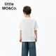 Little MO&Co. Show same style little moco children's clothing 26 spring new style antibacterial pure cotton short-sleeved T-shirt for boys and girls graffiti parent-child white antibacterial 130 130/64