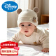 Disney baby hats for autumn and winter, warm and thickened fontanel newborn pure cotton fetal caps for male and female babies, small-month-old pullover hats, SMi rabbit fetal hats, beige, hat circumference 42-46cm/reference age 6-12 months, one size fits all