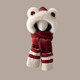 Viney hat scarf gloves all-in-one women's 2025 new winter bear plush thickened warm ear protection cycling hat Ancora red one size