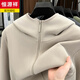 Hengyuanxiang outdoor windproof polar fleece jacket men's hooded double-sided fleece sweatshirt cardigan autumn and winter new warm jacket for men green KL-26806 M