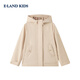 E LAND KIDS children's clothing girls jacket 2026 spring new embroidered outdoor casual hooded jacket Beige beige/35 130