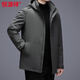 Hengyuanxiang plus down jacket men's winter short mink velvet thickened mature and stable business casual warm jacket gray green 3XL 190