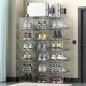 Thickened shoe box storage box magnetic hard plastic flip-top anti-oxidation and dust-proof transparent shoe box shoe rack sneaker cabinet, transparent white 20 pieces, independent back door, front opening double magnetic suction, can be installed under size 47, 34x27x18.5cm