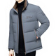 Lilang Shopping Mall's same high-end down jacket winter new men's stand-up collar light and thin casual warm thickened goose down short jacket gray green goose down warm 2XL 185 150-165Jin Jin equals 0.5 kg