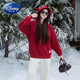 Disney parent-child sweatshirts plus velvet and thickening for mother and daughter 2025 new autumn and winter New Year's greetings for a family of three or four Western-style suits plus velvet red hat 150