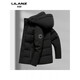 利郎（LILANZ）冬季新款男装保暖外套鹅绒90%帽子可脱卸羽绒服休闲时尚加厚 蓝色 er2628 14XL (190)