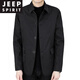 JEEP SPIRIT cotton thickened jacket men's autumn and winter new lapel business casual high-end warm fashion jacket men's black 9029 thick cotton coat L