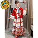 G.duck Parent-Child Clothing Han Dynasty Autumn and Winter Clothing Girls and Older Children Wool Lined New Year Clothes 2026 New Ethnic Style Suit Tops and Skirts 100 cm