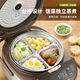Wing Fantasy 304 stainless steel food-grade rice cooker with three compartments steaming plate rice artifact baby food steamer steamer bowl 3L straight inner pot three compartments 19.5 cm 304 compartments suitable for rice cookers