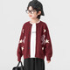 Duojia new clothes for the Year of the Horse, boys' sweaters, spring and autumn cartoon embroidery style jackets, children's inner warm sweaters, true red 110