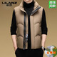 LILANZ 90 White Duck Down Vest Men Middle-aged Thick Vest Vest Dad Shoulder Down Jacket Winter Khaki Counter XL 180 Size Weight 135-150Jin Jin is equal to 0.5 kg