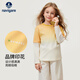 Navigare girls long-sleeved T-shirt spring new children's T-shirt sports and comfortable spring miracle orange beige gradient 120