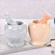 Perfect marble stone garlic pounder stone mortar household garlic masher garlic garlic press garlic mash jar garlic mortar with a garlic hammer_straight style sunset red