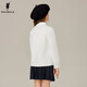 POLOWALK children's clothing girls long-sleeved shirt 2025 autumn new versatile casual middle and large children's lapel top white 120 120cm