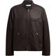 COACH FW25 Stand Collar Button Zipper Long Sleeve Leather Jacket Men's Black S