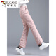 Woodpecker Light Warm Thin Down Pants Women's Pants Winter Plus Velvet Pants Warm Pants Black Pants Popular Flare Pants High Waist Cotton Pants Women Pink 27 2 Feet (95-105Jin Jin is equal to 0.5kg)