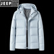 JEEP SPIRIT Outdoor New Graphene Duck Down Jacket for Men and Women High Filling High Filling Volume Winter Extra Thick Extreme Cold Jacket Women Light Blue Green M