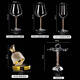 Fantasy German Light Luxury Crystal Red Wine Glass Set Gift Box Golden Gyro Wine Decanter Home High-Looking Goblet Golden Rotating Decanter + 520ml Gold Diamond Red Wine Glass*6 Gold Diamond Rotation