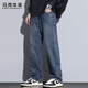 MARK FAIRWHALE jeans men's winter fashion brand loose straight pants men's slim casual pants men's pants blue 32