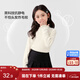 Zuoxi Girls Bottoming Shirt Half Turtle Collar Long Sleeve T-shirt Children's Top 2025 New Girl Thermal Clothing Milk White 140