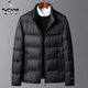 Woodpecker 90 white duck down down jacket stand collar men's winter business casual stand collar warm bread coat middle-aged large size jacket RR-YR8034 dark gray purple M 170