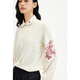 Birds and New Wine 2025 winter new style fungus edge jacquard knitted embroidered doll collar shirt for women off-white HCA03 S