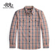 RRL Men's Spring 26 Plaid Twill Cotton Work Shirt RL95596 400-Multicolor M
