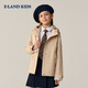 E LAND KIDS children's clothing girls jacket 2026 spring new embroidered outdoor casual hooded jacket Beige beige/35 130