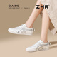 ZHR is a retro moral training shoe for women 2026 spring new style versatile soft sole comfortable white shoes casual sports shoes splicing women's shoes beige silver 40