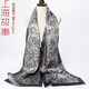 Shanghai Story Men's Scarf Double Layer Silk Scarf Plaid Men's Style Middle-aged and Elderly Scarf Autumn and Winter Style and Suave - Gray