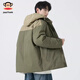 Paul Frank Japanese Retro Casual Down Jacket Men's 2026 Spring New Contrast Color Warm and Coldproof Versatile Fashion Top Khaki 85% White Duck Down M Recommended 100-120Jin Jin equals 0.5 kg