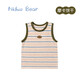 Nido Bear's new summer children's vest striped vest for boys and girls baby top with breathable contrast color Mocha Biscuit 110